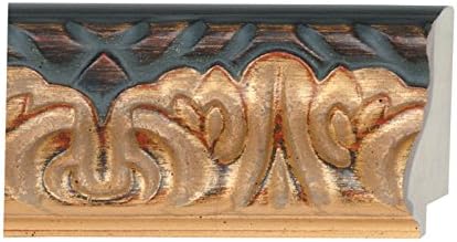 CountryArtHouse Picture Frame Moulding (Wood) 100ft bundle - Ornate Gold Finish - 2.875" width - 5/8" rabbet depth