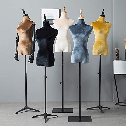 Miniatura 8 de Female Mannequin Body n Height Adjustable Dress Form Model Clothing Display with Black Metal Tripod Stand (Gray Medium)