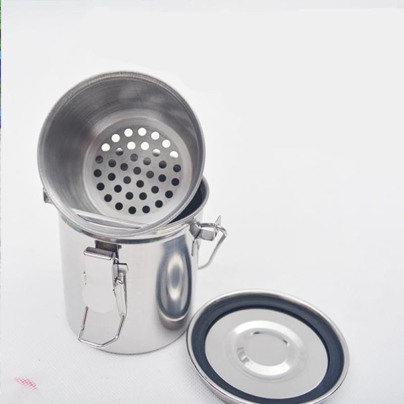 NUOBESTY Portapenne Scuola in Acciaio Inossidabile Con Coperchio Secchio Doppio Per Lavaggio Pennelli Da Pittura Portatile Per Bambini E Attività Artistiche Outdoor 3.94X3.35X3.54In