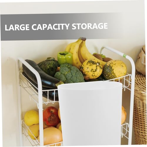 Luxshiny 6pcs Hanging Waste Container Mounted Convenient Organizer Hanging Cups Rolling Cart Kitchen Cart with Storage for Hanging Storage Basket Car Bins Hanging Bin Moving Pp White