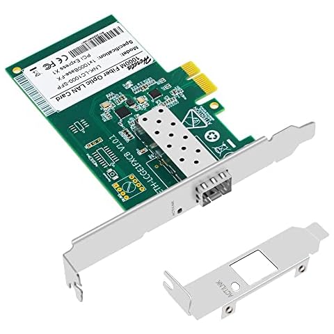 Gigabit Ethernet PCIE NIC Network Card with SFP Port, Fiber Optic LAN Adapter for PC Desktop Support Windows Server/Windows, Linux PCIe Express Network Adapter Cover