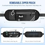 SlowTon Hands Free Dog Leash for 2 Dogs, Double Dog Leash with Padded Handles and Reflective Stitching, Adjustable Waist Belt with Removable Zipper Pouch for Walking Jogging Hiking