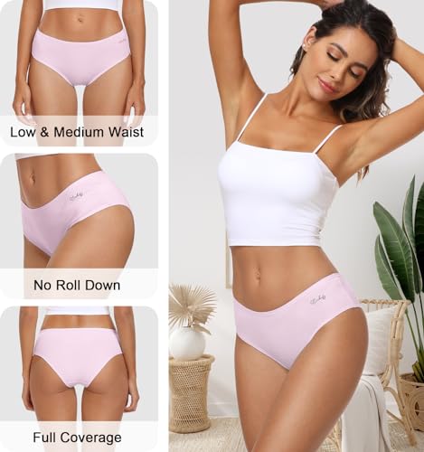 Image of coskefy Womens Underwear Cotton Hipster Panties Soft Stretch Ladies Cheeky Bikini Briefs 4 Pack