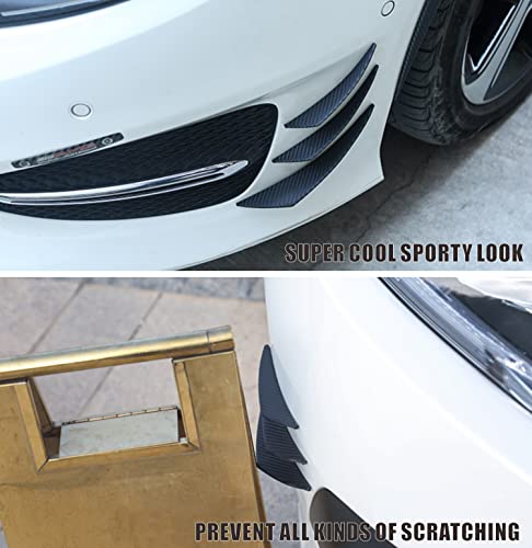 Yungeln 6 Stücke Universal Auto Frontspoiler Frontstoßstange Spoiler Kohlefaser Luftdurchfluss Luftzufuhr Spoilerlippe Frontstoßstange Verzierung - Lochlose Installation