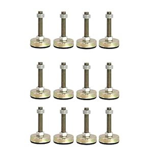 12 stks Meubilair Been Liezer-instelbare Nivelleervoeten Glijdende rubberen Voeten, Geschikt for Tafels, Stoelen, Kasten…