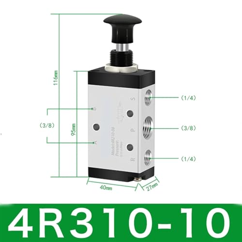 Vanne pneumatique 4R310-10 robuste à commande manuelle à 5 ports - 3