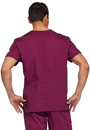 Image of Dickies Mens V-Neck Scrub Top with 5 Pockets - Medical & Nursing Uniform Shirt, Side Vents - 81906