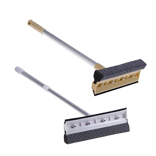 CONGARTENO Kit de Limpiador de Ventanas Telescópico con Escobilla Extensible de Microfibra para Limpieza sin Rayas Cristales Interiores Herramienta Práctica para Hogar y Fácil de Usar