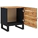 QZZCED Industrial Chic Bedside Cabinet with Storage Shelf, Solid Mango Wood and Iron Frame Nightstand for Bedroom or Living Room Brown, 13.0 x 15.7 x 18.1 in