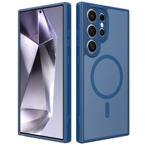 Coque Samsung S24 Plus rigide bleu aimantée protège objectif arrière antichoc