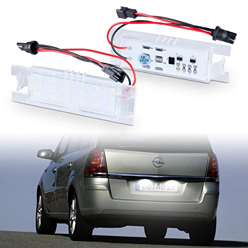 POPMOTORZ 2 PCS - Éclairage de plaque d'immatriculation à LED avec Canbus sans erreur pour Ope-l Zafira B Vectra C Corsa C/D Insigina Astra J/H Adam Cascada Meriva A/B Tigra Twin Top