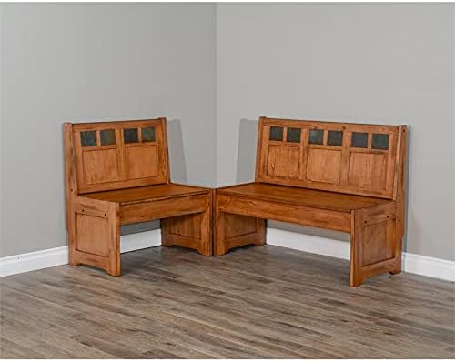 Vista 4 de Pemberly Row Juego de rincón de cocina de madera de granja con almacenamiento oculto en roble rústico