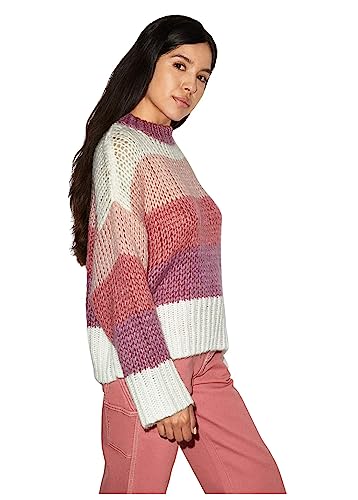 American Apparel Women's Cozy Long Sleeve Mockneck Sweater, Sorbet Multi Stripe, Medium #TOP2