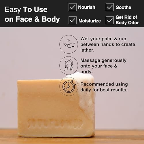 Image of Soulflower Jasmine Handmade Soap | 100% Pure, Natural & Cold processed with Essential Oils, Exotic Herbs & Aroma, 150g