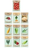 Set of 10 Assorted Vegetable & Herb Seed Packets - Create a Deluxe Garden Heirloom Seeds - 100% Non-GMO (10)
