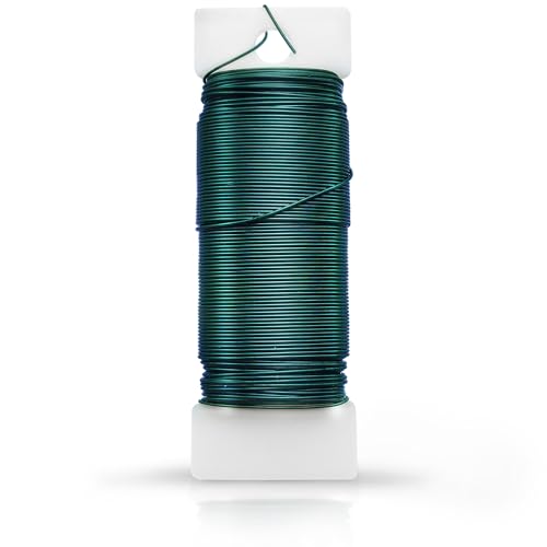 Woosuke 38 Yards Green Floral Wire for Wreath Making, Flexible Florist Paddle Wire for Flower Arrangements, Christmas Garland and DIY Holiday Decor, 22 Gauge Durable Flower and Craft Wire