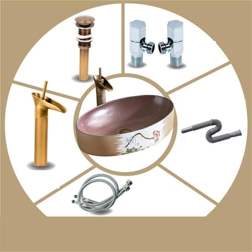 Lavabo de baño artesanal de cerámica ideal para decorar su patio exterior 6