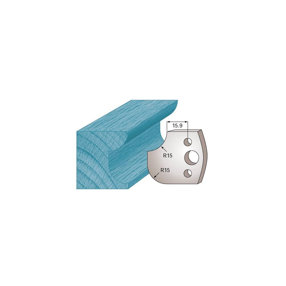 Jeu de 2 fers profilés Ht. 40 x 4 mm congé et quart de rond M177 pour porte-outils de toupie - Diamwood Platinum
