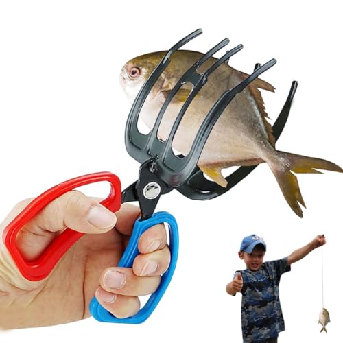 YIMISIMON 3 Claw Fish Gripper, Fishing Pliers Gripper, Metal Fish Grabber Control Clamp, Multifunctional Three Claw Fishing Pliers for Most Freshwater Fish Grippers Caught Holder Tool