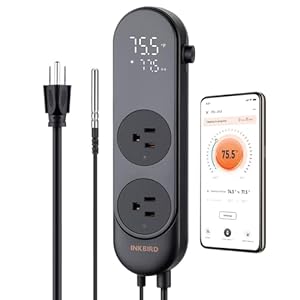 INKBIRD Bluetooth Temperature Controller 1200W Heating Cooling 2-Stage Outlet Thermostat Controller Plug for Reptiles Aquarium Homebrew Breeding Fermenter