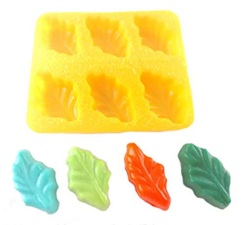 Flexible Molds â€“ Leaf (6 cav) - Cream Cheese Mint Molds - Candy Melts - Fondant - Caramels - Soft Candy Molds
