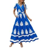 SCBFDI Strandkleid Damen Luftig Lang Kleid Cocktailkleid Hawaii Outfit