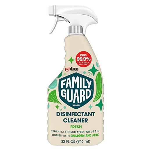 Family Guard Brand Disinfectant Spray Trigger & Multi Surface Cleaner, Antibacterial Spray, Expertly Formulated for Use In Homes with Children & Pets, Fresh Scent, 32 oz (Pack of 1)