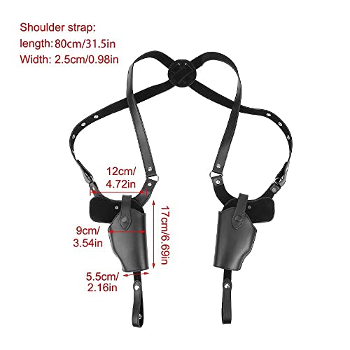 Pistol Shoulder Holster,Leather Concealed Carry Gun Holster With Adjustable Strap For Person Height 67.7 Inches - 72.8 Inches #TOP3