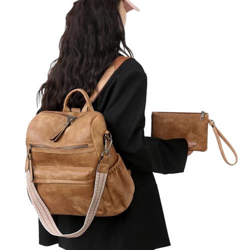 Image of Women's Fashion Backpack Purse for Women Leather Multipurpose Design Ladies Shoulder Bag Travel bag Satchel Handbags