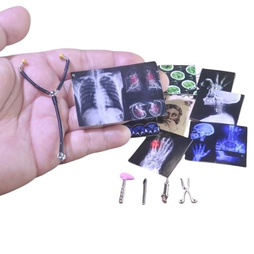 60pc Miniature Medical Dollhouse Set - 1:6 Scale Clinic Decor w/Prefilled Eggs & Diorama Props | Mini Hospital Supplies for Easter Basket Stuffers (Mini Medical Posters Set)