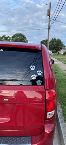 Image of LZLRUN 3D Dog Paw Footprint Sticker Decal Auto Car Emblem Decal Decoration (Silver)
