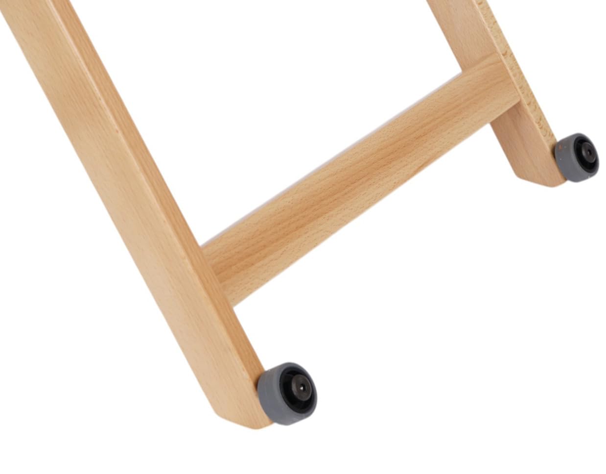 Asse da stiro in legno di faggio richiudibile con ruote e ripiano porta biancheria – modello Revi Made in italy (Naturale)