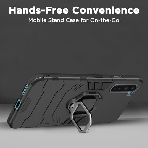 Image of Amazon Basics Back Cover for OnePlus Nord (2020)| 360 Protection Case| D5 Tough Armor Bumper Case (Black)