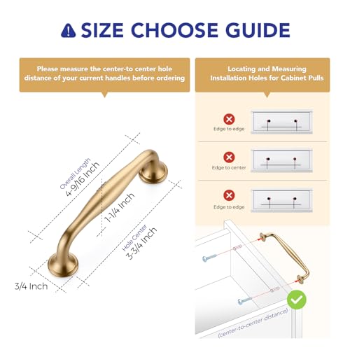 Image of Ravinte 20 Pack 3-3 /4 Inch Champagne Bronze Kitchen Cabinet Handles Solid Zinc Alloy Cabinet Pulls Cupboard & Drawer Handles