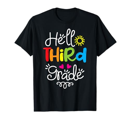 Hello Third Grade Shirt divertente regalo per il rientro a scuola Maglietta