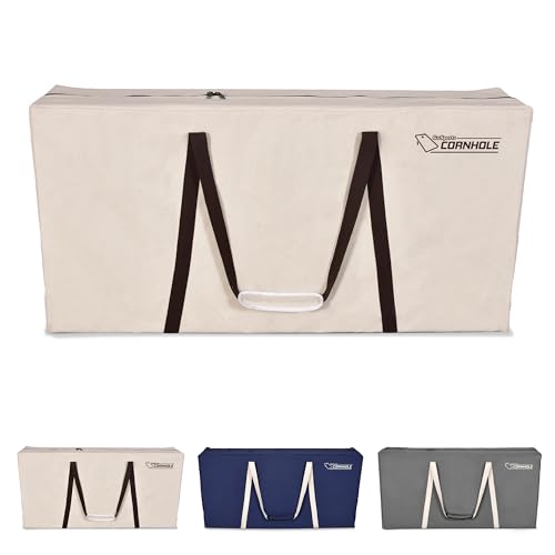Housse cornhole en toile robuste de qualité premium grise 1,2x6,1m