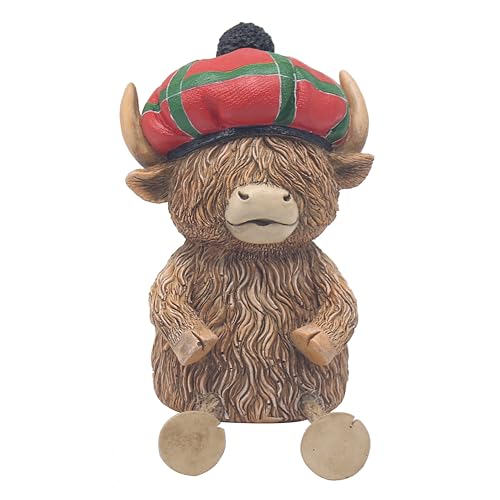 L & P Home & Gifts Highland Cow - Hucha con Sombrero de tartán, Talla única