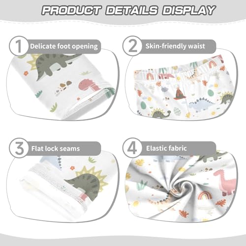 Dinosaur Plant Girls Leggings,Workout Leggings for Girls Toddler Athletic Leggings Size for 3-10T3