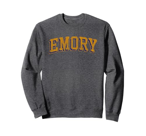 Emory Eagles Vintage Block Dark Heather Officially Licensed Sweatshirt