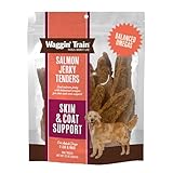 Waggin' Train Salmon Jerky Dog Treats for Skin and Coat Support, Made with 100% Real Salmon, No Grains and No Artificial Flavors or Colors, High Protein Dog Treat, Easily Digestible, 12 oz. Pouch