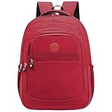 Mochila Escolar Bolsa Feminina Faculdade Trabalho Grande Com Espaço Para Notebook (VERMELHO)