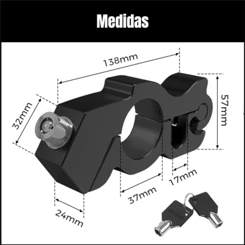 Trava De Manete Motocicleta Antifurto Cadeado Chaves Freio Moto Segurança (Preto)
