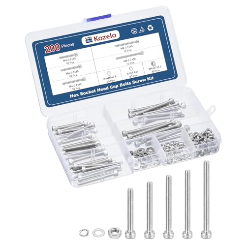 Kozelo M4 Zpt{g [M4x30/35/40/45/50mm] LbvXN[ {g ZplW ibg 200_ lߍ킹Lbg 304XeX \PbgXN[ A\PbghCu3Dv^[p [P[Xt