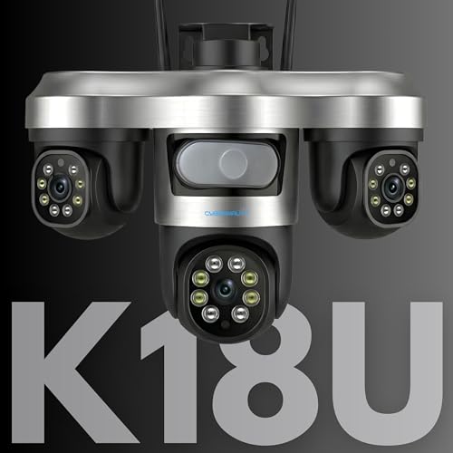 Image of XUGA Cybernautt Series K18U 18MP Triple Lens 4G Sim Camera 4G Sim Wireless Outdoor CCTV Camera with Three Side View | 360 | Night Vision | Motion Detection| All 3 Lens Mobile Controlled