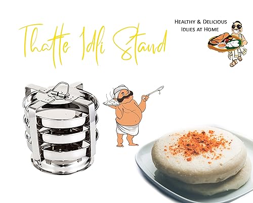 Image of BLeaf Stainless Steel-3 Plate Thatte Idli Stand (3 Plate, 3 Idli)