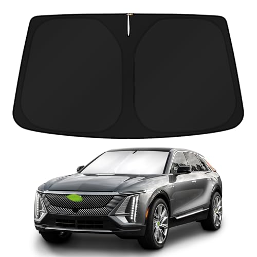 KUST Windshield Sun Shade for 2023-2024 2025 2026 Cadillac Lyriq Electric SUV Accessories Custom Fit Sunshade Sun Visor Protector Foldable Blocks UV Rays Keep Your Car Cooler