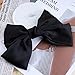 Sttiafay Vintage Large Satin Bow Hair Barrette Big Bow Hair Clips Headwear Silk Hair Tail Clip Black Bowknot Barrette Hairs Bowknot Headdress for Women and Girls