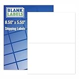 Half Sheet Self Adhesive Shipping Labels for Laser and Inkjet Printers (1600 labels, Pack of 8)