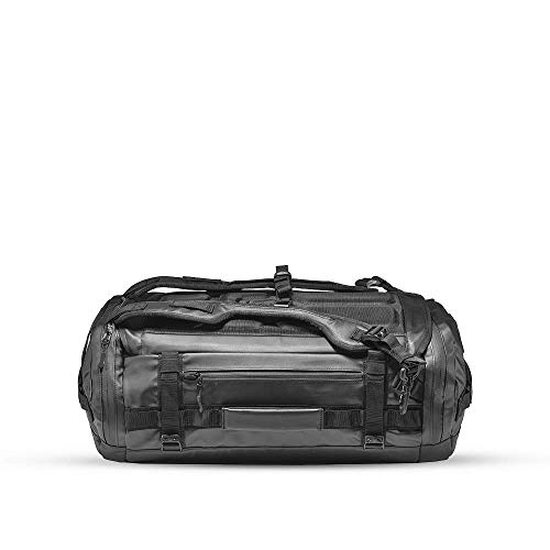 HEXAD Carryall Travel Duffel Bag - Includes Backpack Straps and Laptop Sleeve (Black, 40 L)