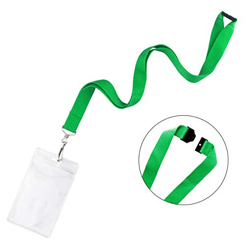 Yoyogo 12 Pack Breakaway Lanyards With Waterproof Id Badge Holder, Cute Colors & Durable Neck Straps For Schools, Office, Cruise (Green+Holder, 12 Pack) #TOP1